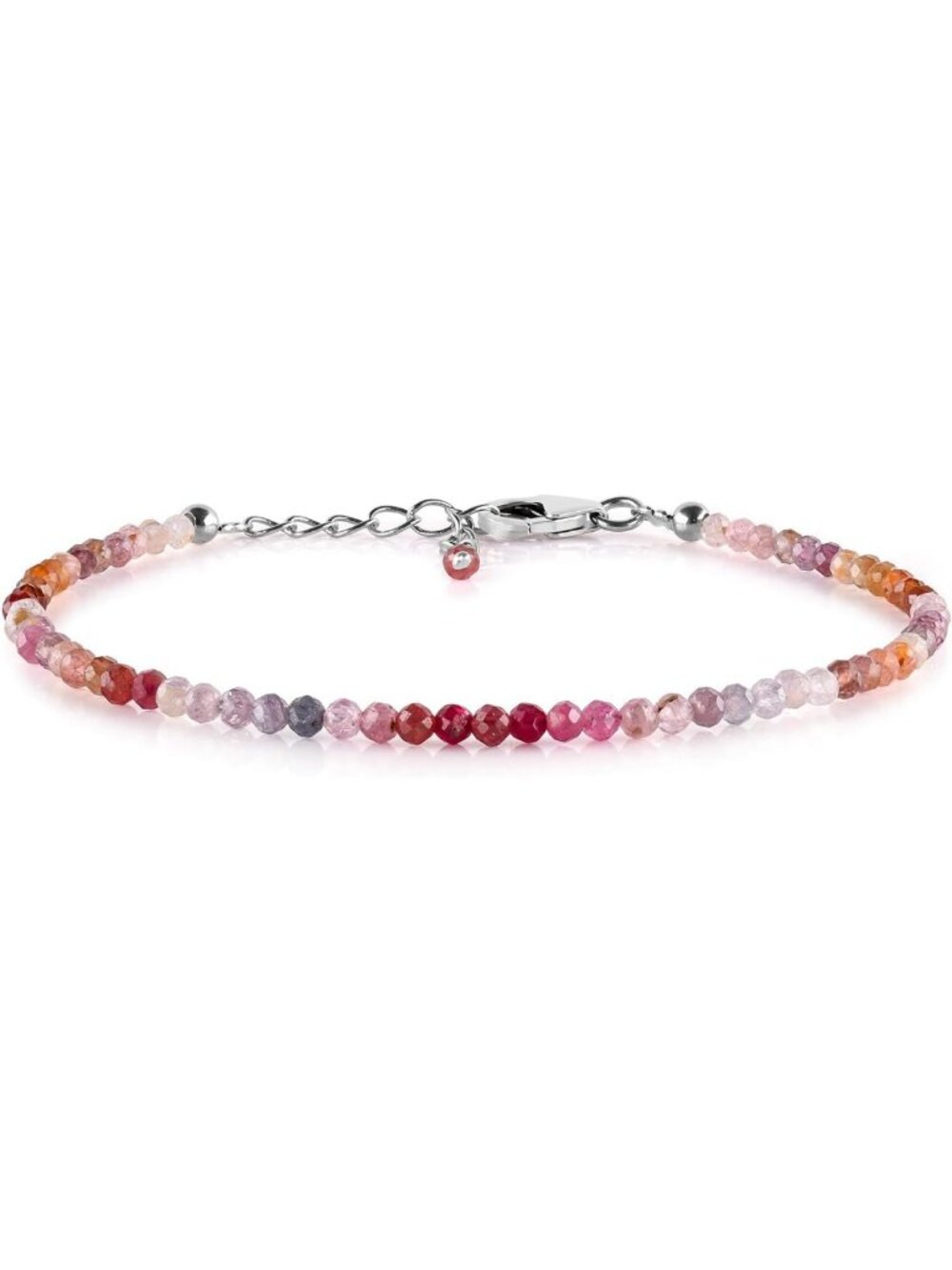 Dainty Natural Gemstone Bracelet for Women | Adjustable 925 Silver Chain